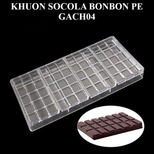 Khuôn nhựa socola bonbon PE - 4 Ô gạch