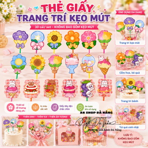 Set 30 thẻ giấy kẹo mút