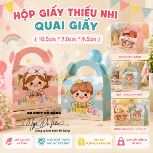 Set 10 hộp giấy thiếu nhi 10.5*7*9.5 ( Quai giấy )