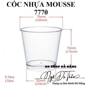 Cốc nhựa mica cứng tròn 7770 ( KHÔNG NẮP - NO LETTER)