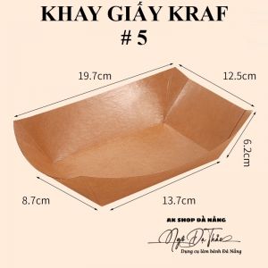 Set 10 khay giấy kraf #5