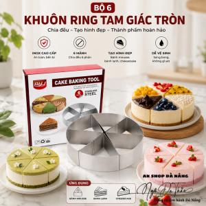 Set 6 khuôn ring mousse TAM GIÁC TRÒN