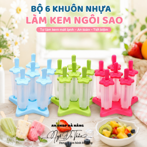 Bộ 6 khuôn nhựa làm kem NGÔI SAO