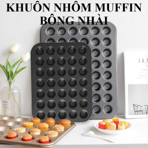 Khay nhôm nướng bánh cupcake muffin mini 24 - 35 - 48