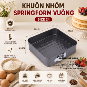 Khuôn nhôm SPRINGFORM VUÔNG size 24cm