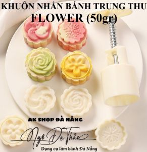 Bộ khuôn nhấn bánh trung thu 4 mặt 50gr FLOWER