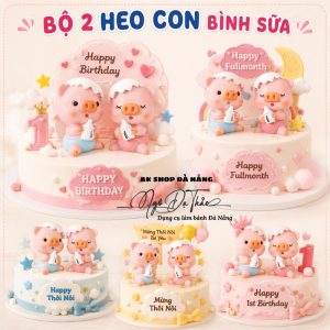 Bộ 2 heo con bình sữa