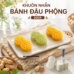 Bộ khuôn nhấn bánh trung thu 1 mặt 20gr ĐẬU PHỘNG