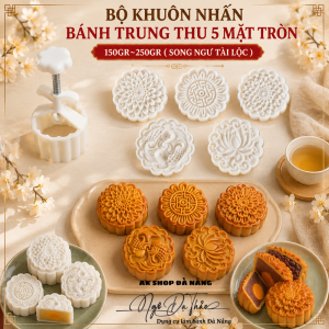 Bộ khuôn nhấn bánh trung thu 5 mặt TÀI LỘC THỊNH VƯỢNG