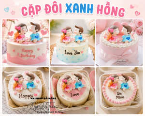 Cặp đôi xanh hồng ( nhựa đặc )