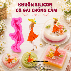 Khuôn silicon cô gái chống cằm