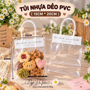 Túi nhựa PVC quai giấy 15*20