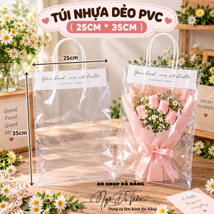 Túi nhựa PVC quai giấy 25*35