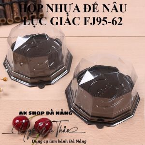 Hộp nhựa LỤC GIÁC đế nâu/đen FJ95-62