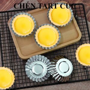 Set 10 chén tart nhôm dáng cúc