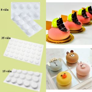 Khuôn silicon mousse tròn dẹt