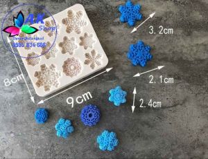 KHUÔN SILICON GIÁNG SINH 10 HOA TUYẾT